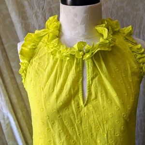 Ruffle Neck Sleeveless Cotton